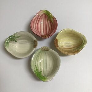 Williams-Sonoma SET OF 4 Onion Bowl Dishes for Serving Dip Salsa Olive Oil Bread